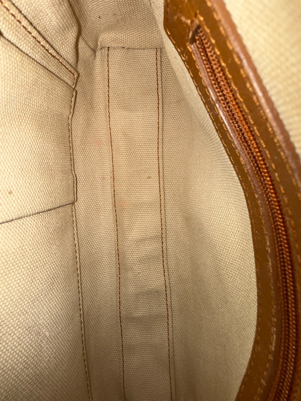 MCM Cognac Visetos Bag with Blue Stripes - Picture 14 of 15